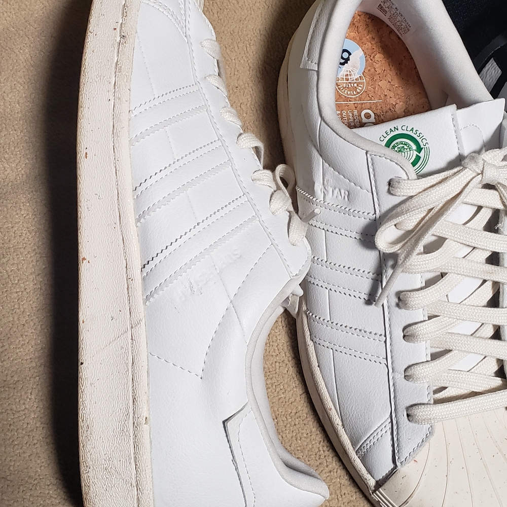 Adidas Clean Classics Superstar "Clamshell" Toe White Sneakers